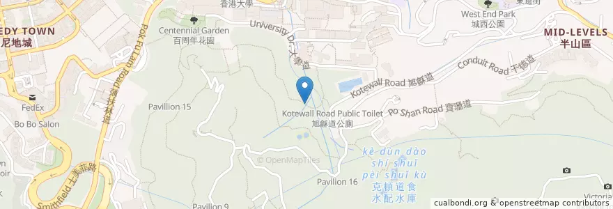 Mapa de ubicacion de Pavillion 14 en الصين, غوانغدونغ, هونغ كونغ, جزيرة هونغ كونغ, الأقاليم الجديدة, 中西區 Central And Western District.