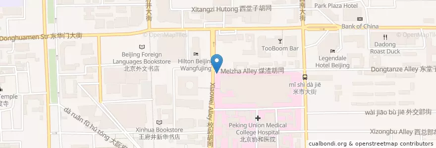 Mapa de ubicacion de 煤渣胡同42号（西口） en Chine, Pékin, Hebei, 东城区.