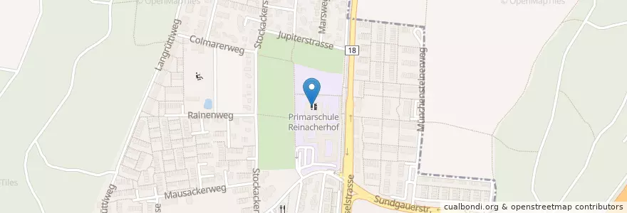Mapa de ubicacion de Primarschule Reinacherhof en Zwitserland, Bazel-Land, Bezirk Arlesheim, Münchenstein, Reinach.