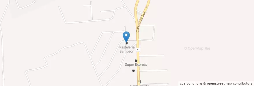 Mapa de ubicacion de Pastelería Sampson en Nikaragua, Departamento De Managua, Managua (Municipio).