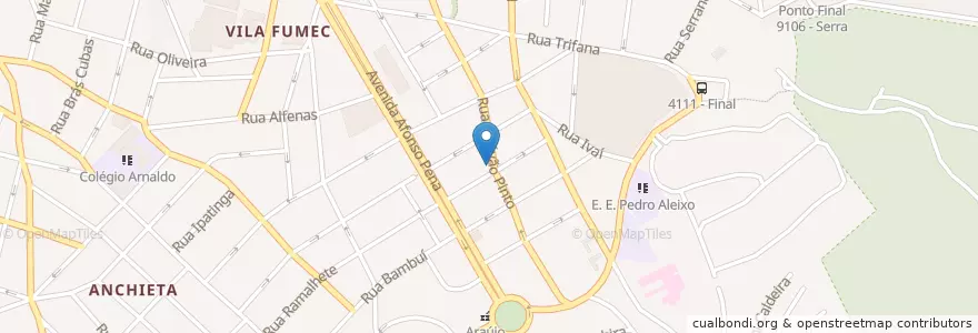 Mapa de ubicacion de No Arco da Lapa en Brasilien, Südosten, Minas Gerais, Região Geográfica Intermediária De Belo Horizonte, Região Metropolitana De Belo Horizonte, Microrregião Belo Horizonte, Belo Horizonte.