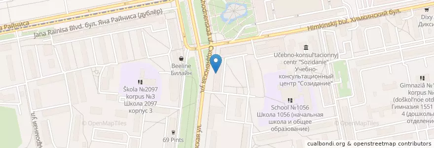 Mapa de ubicacion de Ирбис en Россия, Центральный Федеральный Округ, Москва, Северо-Западный Административный Округ.