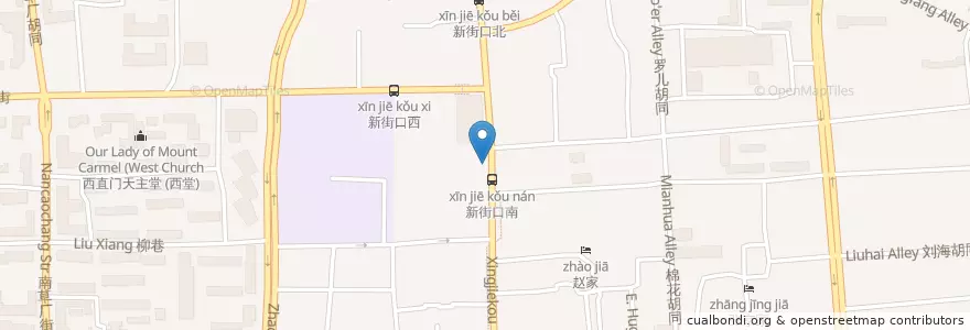 Mapa de ubicacion de 新南21号旁 en China, Beijing, Hebei, 西城区.