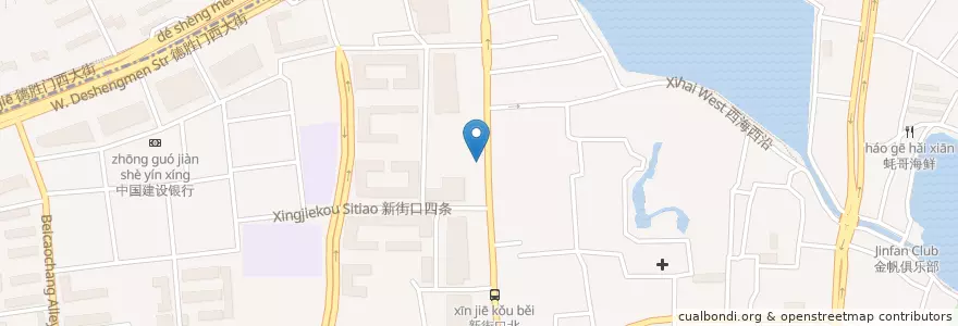 Mapa de ubicacion de 新街口北街53号南侧 en China, Pekín, Hebei, 西城区.