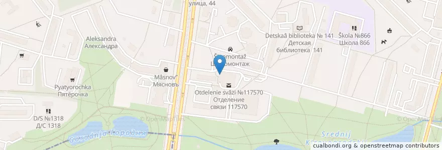 Mapa de ubicacion de Фактор здоровья en Russia, Central Federal District, Moscow, Southern Administrative Okrug, Chertanovo Tsentralnoye District.