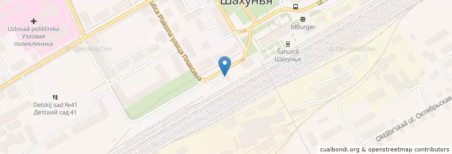 Mapa de ubicacion de Шахунская автостанция en ロシア, 沿ヴォルガ連邦管区, ニジニ・ノヴゴロド州, シャフーニヤ管区.