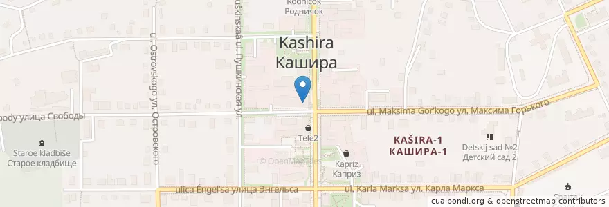 Mapa de ubicacion de У Татьяны en روسيا, Центральный Федеральный Округ, محافظة موسكو, Городской Округ Кашира.