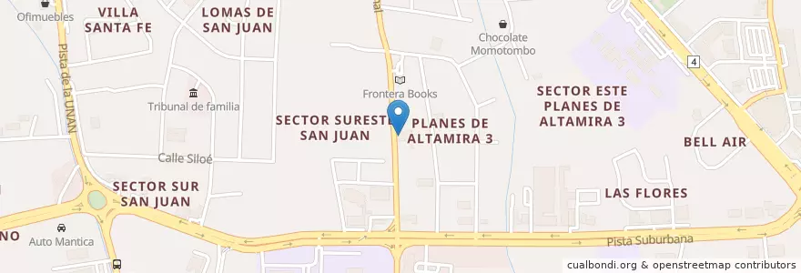 Mapa de ubicacion de Hospital Monte España en Nicaragua, Departamento De Managua, Managua (Municipio).