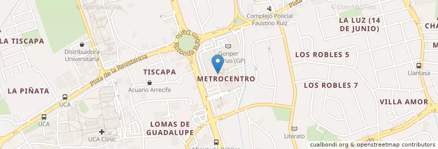 Mapa de ubicacion de BAC Credomatic en نيكاراجوا, Departamento De Managua, Managua (Municipio).
