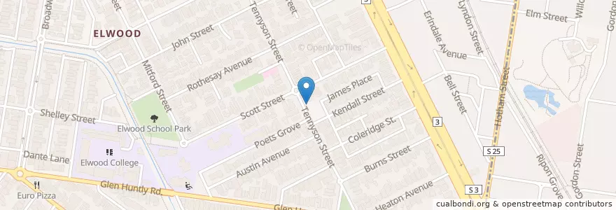 Mapa de ubicacion de Shaggy's Pizza en Australia, Victoria, City Of Port Phillip.
