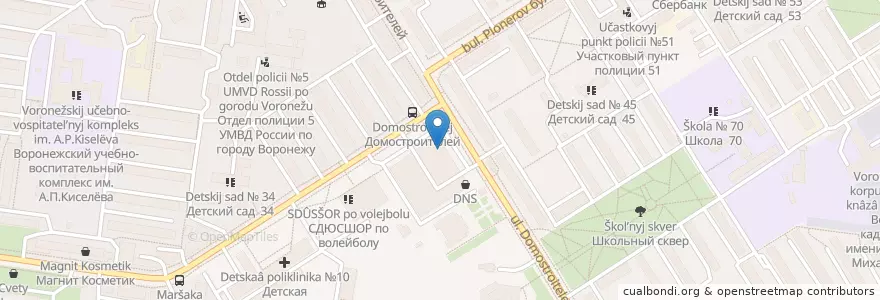 Mapa de ubicacion de УБРиР en Russie, District Fédéral Central, Oblast De Voronej, Городской Округ Воронеж.