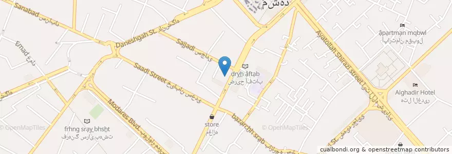 Mapa de ubicacion de بانک ملی en Iran, Razavi-Chorasan, شهرستان مشهد, مشهد, بخش مرکزی شهرستان مشهد.