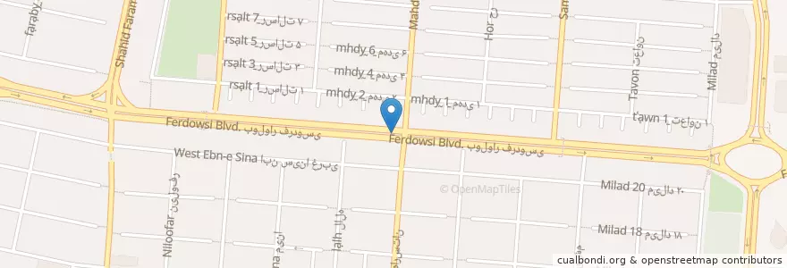 Mapa de ubicacion de Shahid Shoorideh clinic en Iran, Razavi Khorasan, Mashhad County, Mashhad, بخش مرکزی شهرستان مشهد.