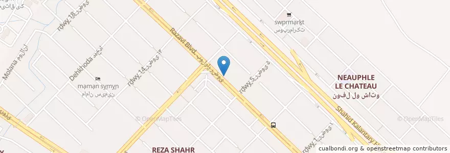 Mapa de ubicacion de بانک ملت en Иран, Хорасан-Резави, شهرستان مشهد, مشهد, بخش مرکزی شهرستان مشهد.