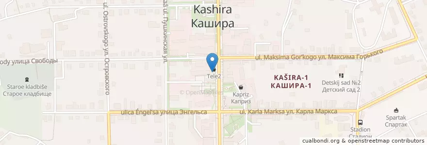 Mapa de ubicacion de Столички en روسیه, Центральный Федеральный Округ, استان مسکو, Городской Округ Кашира.