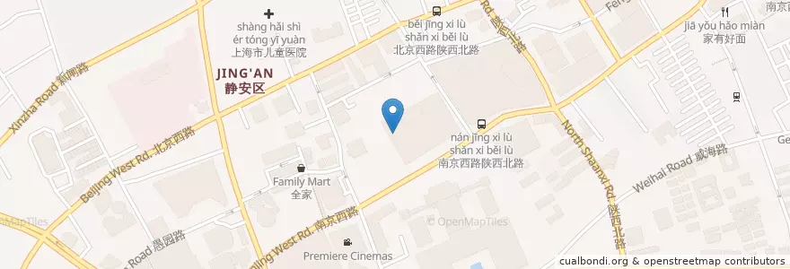 Mapa de ubicacion de 鼎泰丰 en Çin, Şanghay, Jing'an.
