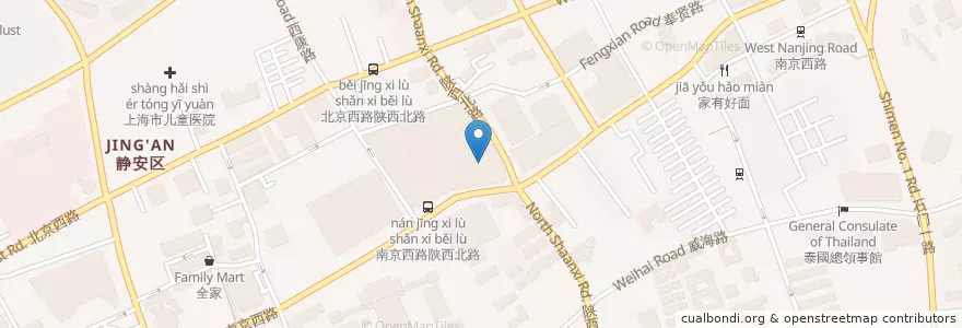 Mapa de ubicacion de 桃花源 en China, Shanghai, Jing'an.