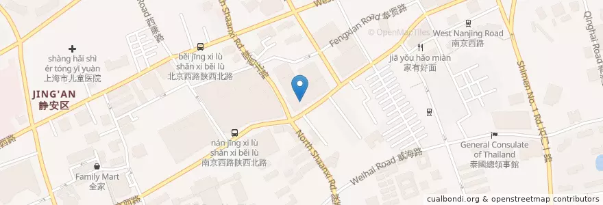 Mapa de ubicacion de 沃歌斯 en Chine, Shanghai, District De Jing'an.