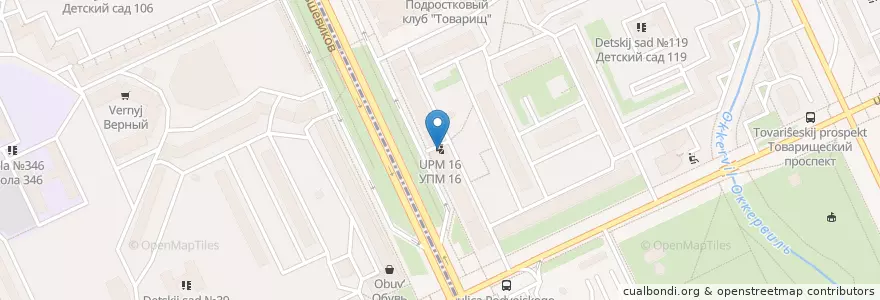 Mapa de ubicacion de УПМ 16 en Russia, Northwestern Federal District, Leningrad Oblast, Saint Petersburg, Nevsky District, Округ Оккервиль.