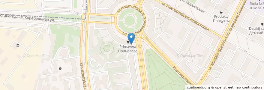 Mapa de ubicacion de Каравай en Russie, District Fédéral Du Nord-Ouest, Oblast De Léningrad, Saint-Pétersbourg, Кировский Район, Округ Автово.