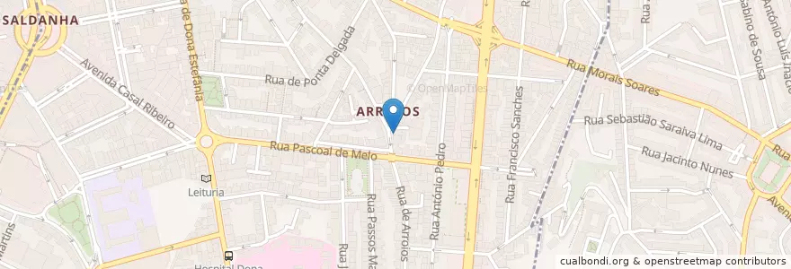Mapa de ubicacion de Esquadra da PSP de Arroios en ポルトガル, Área Metropolitana De Lisboa, Lisboa, Grande Lisboa, リスボン, Arroios.