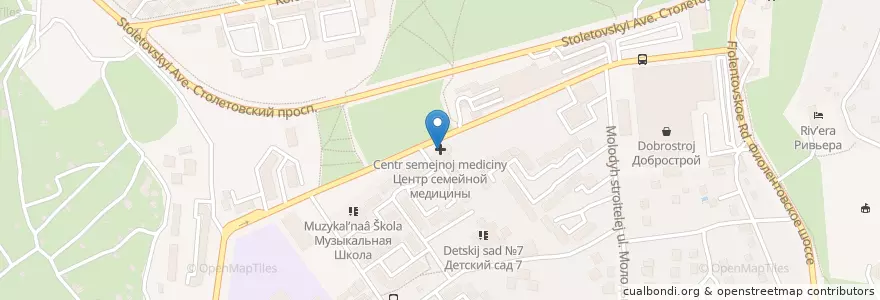 Mapa de ubicacion de Центр семейной медицины en Rusland, Zuidelijk Federaal District, Sebastopol, Севастополь, Гагаринский Район, Гагаринский Округ.