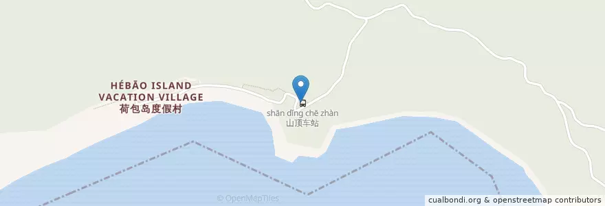 Mapa de ubicacion de 山顶车站 en Китай, Гуандун, 珠海市, 金湾区.