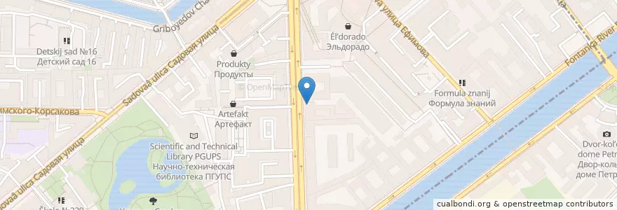 Mapa de ubicacion de Street en Russland, Föderationskreis Nordwest, Oblast Leningrad, Sankt Petersburg, Адмиралтейский Район, Сенной Округ.