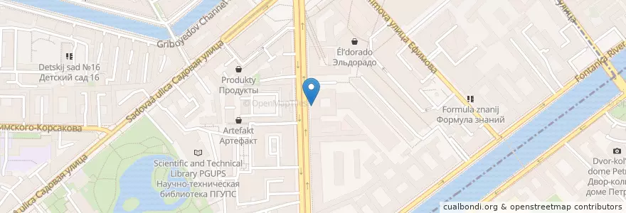 Mapa de ubicacion de VTB en Russia, Northwestern Federal District, Leningrad Oblast, Saint Petersburg, Адмиралтейский Район, Сенной Округ.