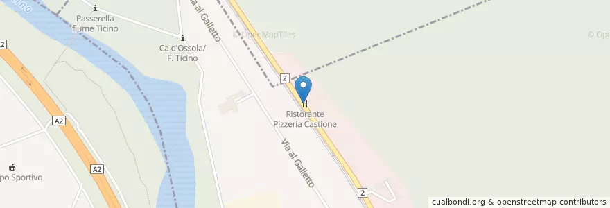 Mapa de ubicacion de Ristorante Pizzeria Castione en سوئیس, Ticino, Distretto Di Bellinzona, Circolo Di Arbedo-Castione, Arbedo-Castione.