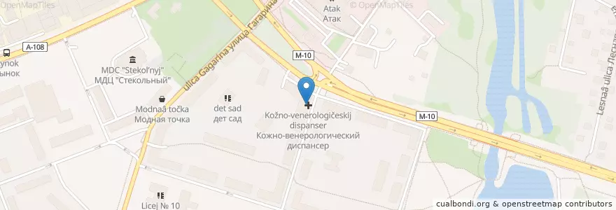 Mapa de ubicacion de Кожно-венерологический диспансер en Rusia, Distrito Federal Central, Óblast De Moscú, Городской Округ Клин.