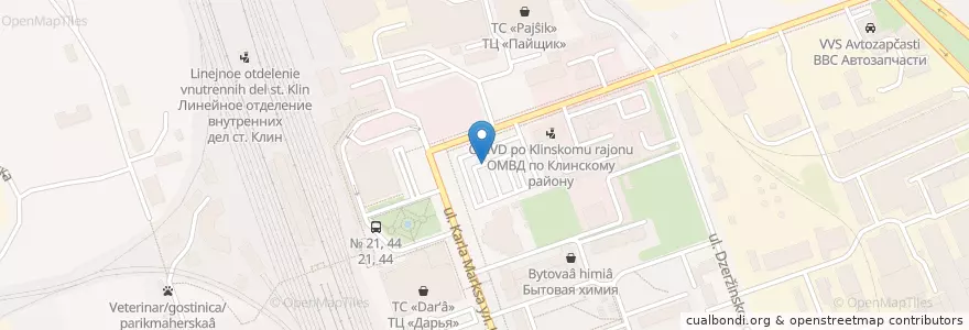 Mapa de ubicacion de Привокзальный рынок en روسيا, Центральный Федеральный Округ, محافظة موسكو, Городской Округ Клин.