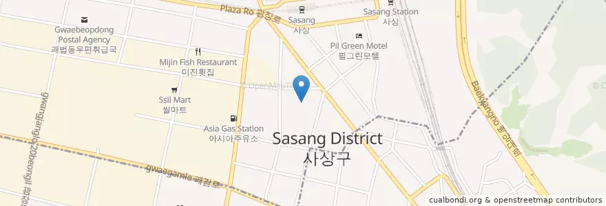 Mapa de ubicacion de 괘법초등학교 en کره جنوبی, بوسان, 사상구, 감전동.