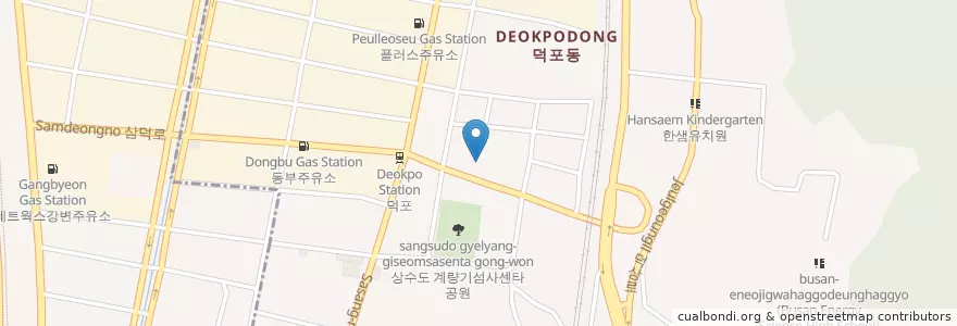 Mapa de ubicacion de 덕포초등학교 en كوريا الجنوبية, بسان, 사상구, 덕포동.