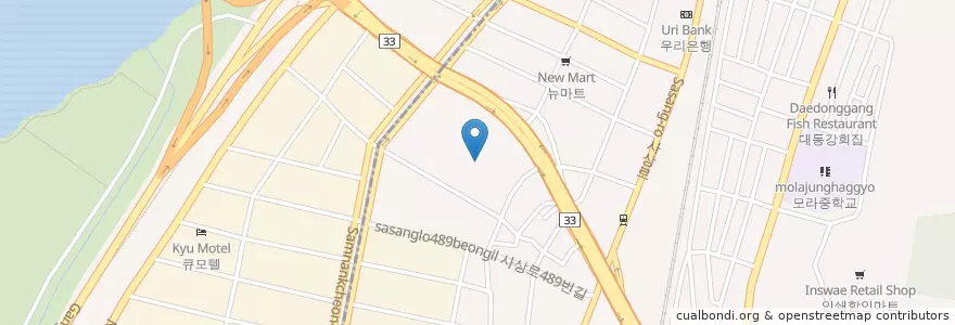 Mapa de ubicacion de 모라초등학교 en Coreia Do Sul, Busan, 사상구, 모라동.