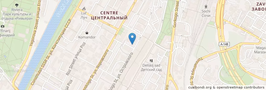 Mapa de ubicacion de Московский Индустриальный Банк en 俄罗斯/俄羅斯, 南部联邦管区, 克拉斯诺达尔边疆区, Городской Округ Сочи.