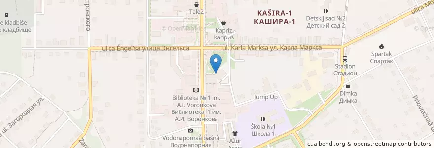 Mapa de ubicacion de Сбербанк en 러시아, Центральный Федеральный Округ, Московская Область, Городской Округ Кашира.
