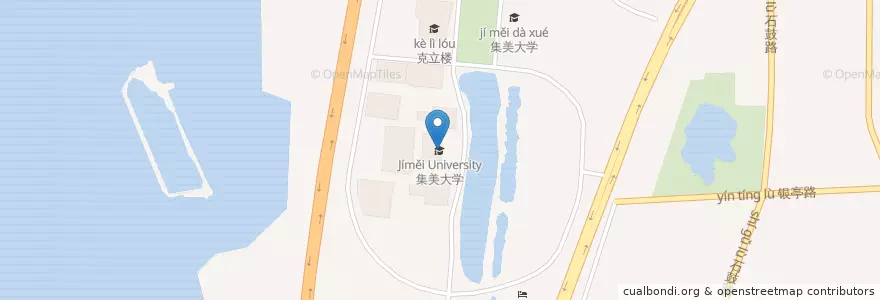 Mapa de ubicacion de 集美大学 Jíměi University en China, Fujian, Jimei.