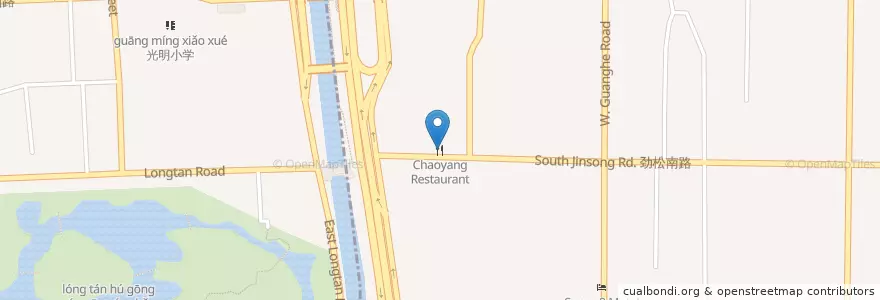 Mapa de ubicacion de Chaoyang Restaurant en 중국, 베이징시, 허베이성, 朝阳区 / Chaoyang.