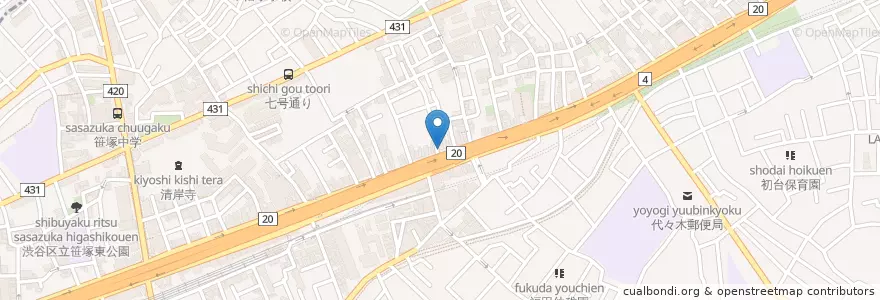 Mapa de ubicacion de 幡ヶ谷駅前クリニック en Japan, Tokyo, Shibuya.