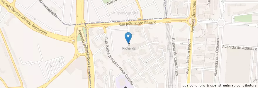 Mapa de ubicacion de Richards en ポルトガル, Área Metropolitana De Lisboa, Lisboa, Grande Lisboa, リスボン.