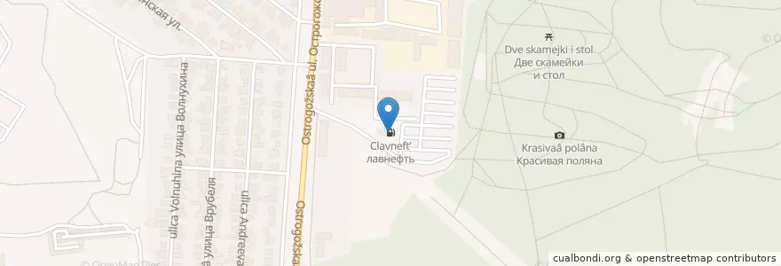 Mapa de ubicacion de Cлавнефть en Russland, Föderationskreis Zentralrussland, Oblast Woronesch, Городской Округ Воронеж.