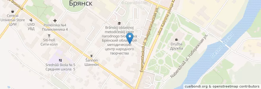Mapa de ubicacion de Кафе Медведь en Russie, District Fédéral Central, Oblast De Briansk, Брянский Район, Городской Округ Брянск.