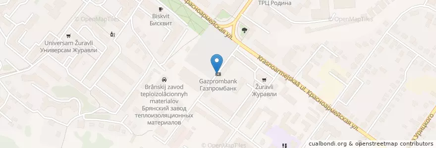 Mapa de ubicacion de Газпромбанк en Rússia, Distrito Federal Central, Брянская Область, Брянский Район, Городской Округ Брянск.