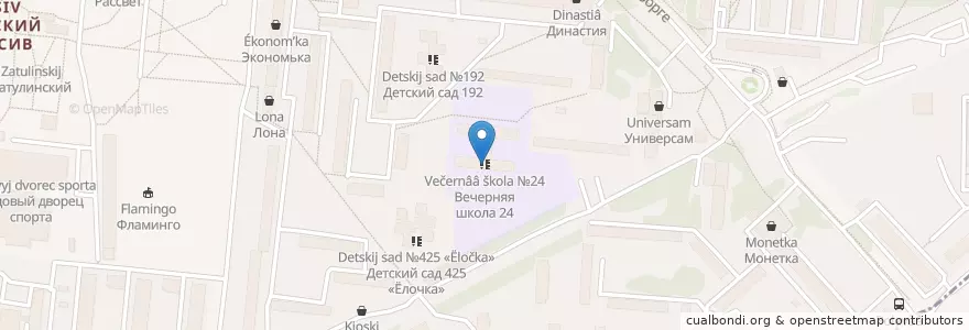 Mapa de ubicacion de Вечерняя школа №24 en روسيا, Сибирский Федеральный Округ, نوفوسيبيرسك أوبلاست, Городской Округ Новосибирск.