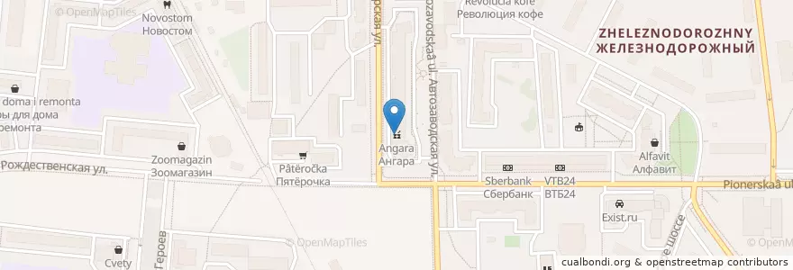 Mapa de ubicacion de Ангара en 러시아, Центральный Федеральный Округ, Московская Область, Городской Округ Балашиха.