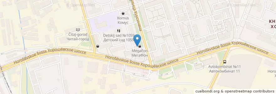 Mapa de ubicacion de Флория en Rusland, Centraal Federaal District, Moskou, Северный Административный Округ, Хорошёвский Район.