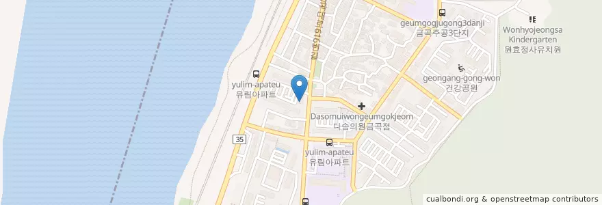 Mapa de ubicacion de 국민은행 en Республика Корея, Пусан, 북구, 금곡동.