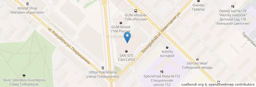 Mapa de ubicacion de Синема парк en Rusia, Сибирский Федеральный Округ, Wilayah Novosibirsk, Городской Округ Новосибирск.