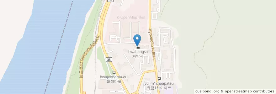 Mapa de ubicacion de 화방사 en Korea Selatan, 부산, 북구, 금곡동.